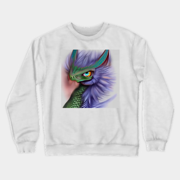 Cute Fuzzy Baby Dragon Crewneck Sweatshirt by dragynrain